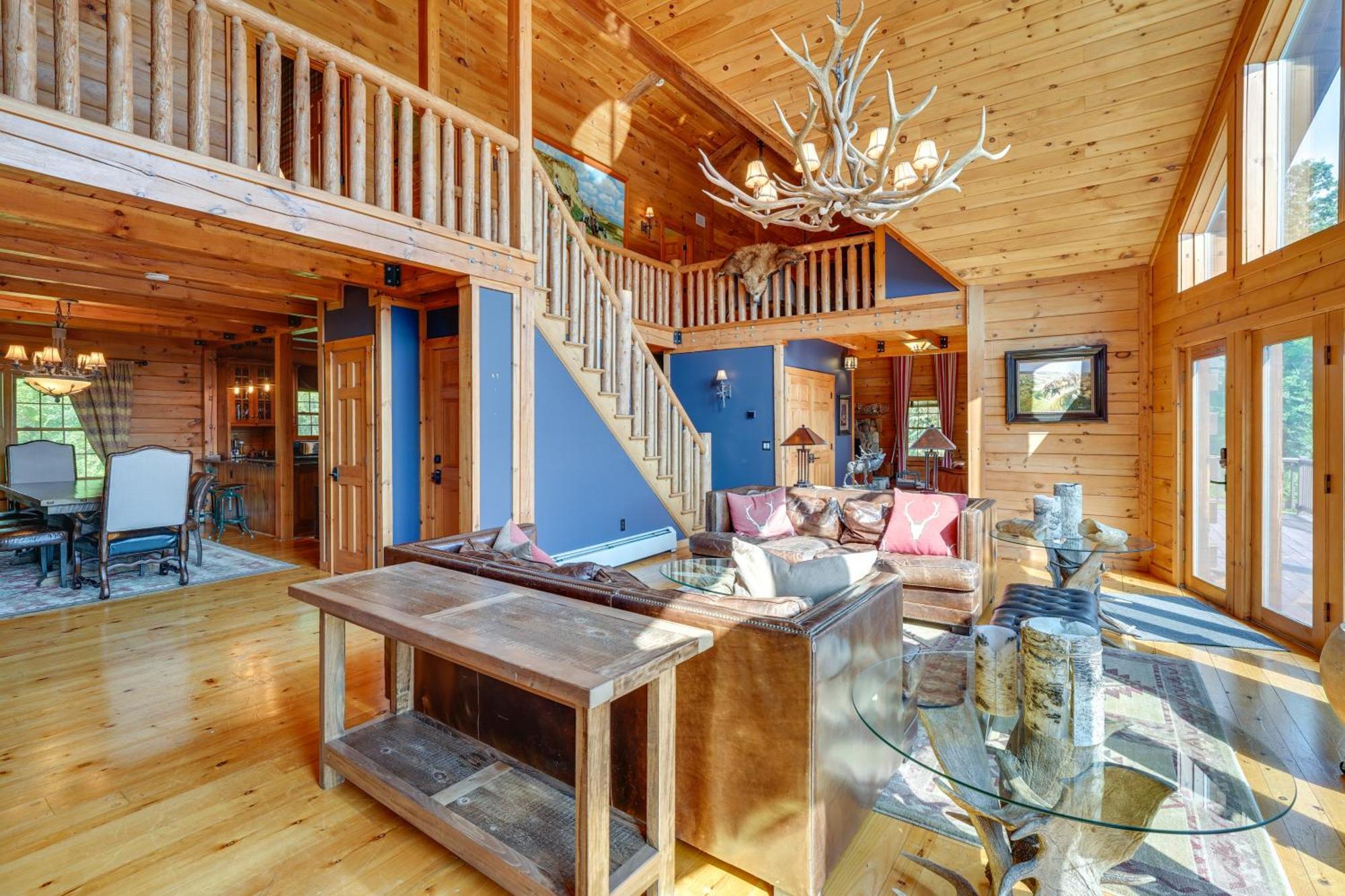 Luxury Log Cabin With Ev Charger And Mtn Views! Blairstown エクステリア 写真
