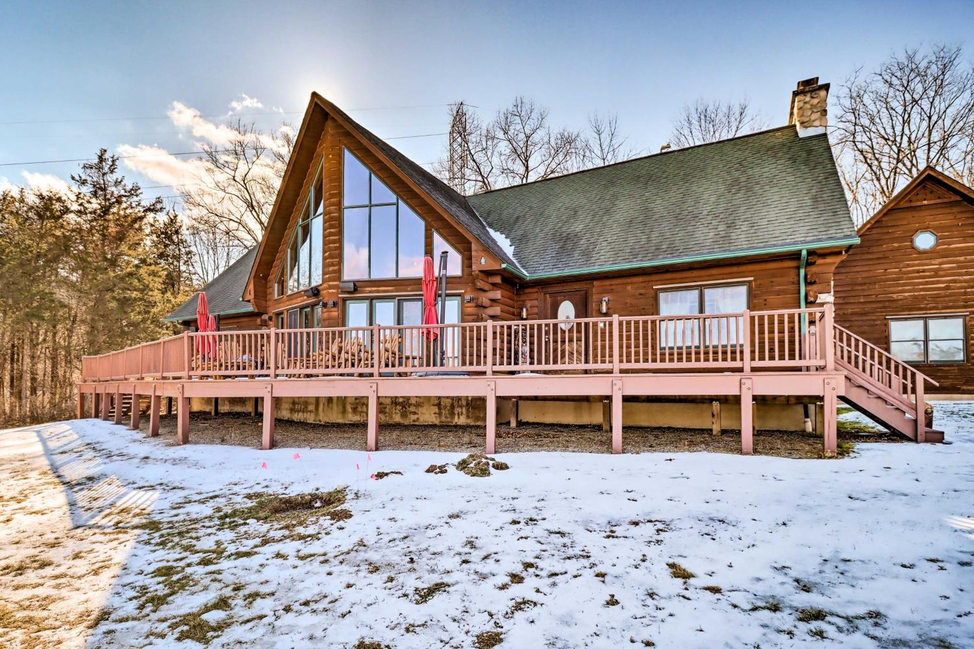 Luxury Log Cabin With Ev Charger And Mtn Views! Blairstown エクステリア 写真