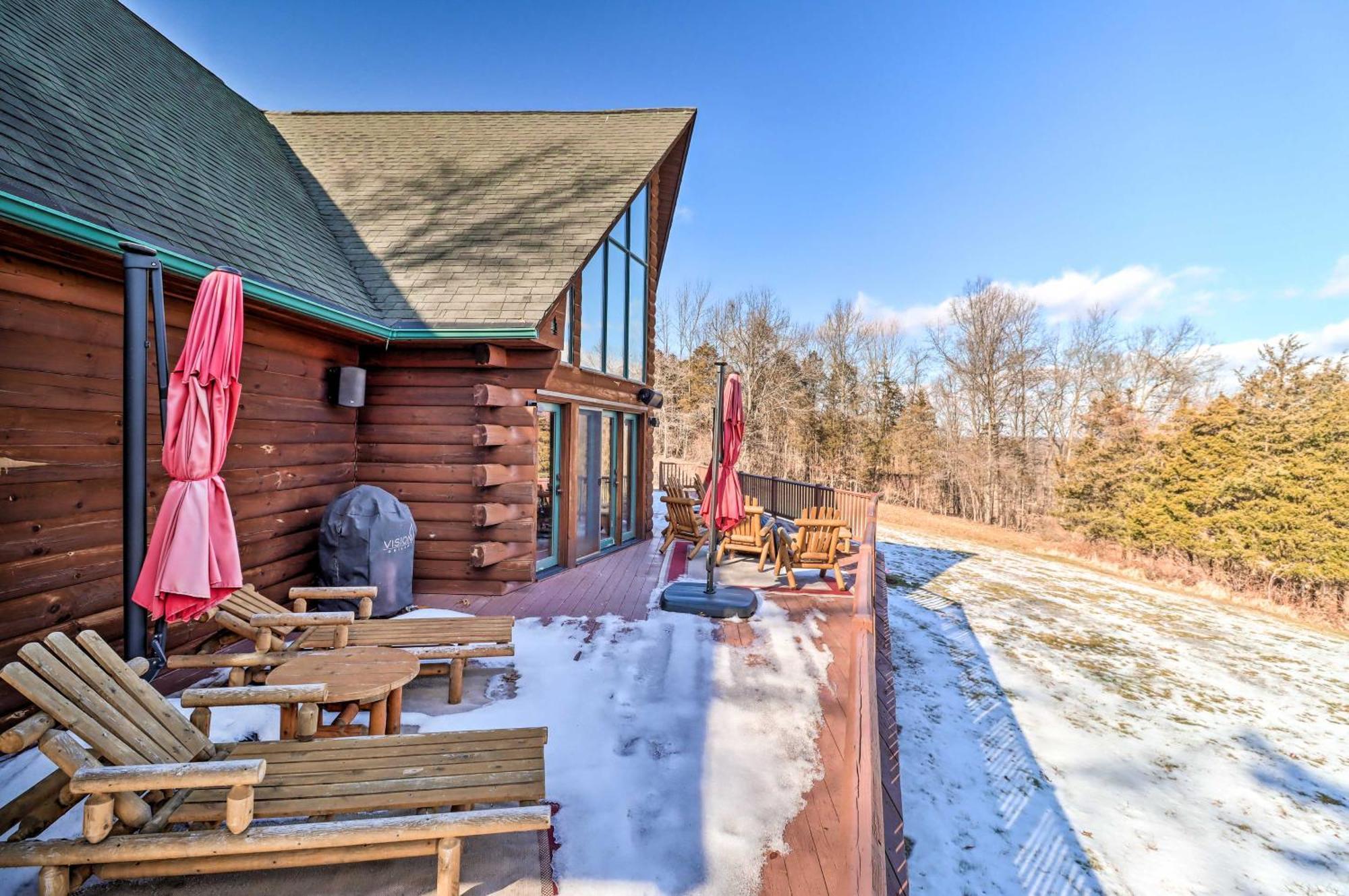 Luxury Log Cabin With Ev Charger And Mtn Views! Blairstown エクステリア 写真